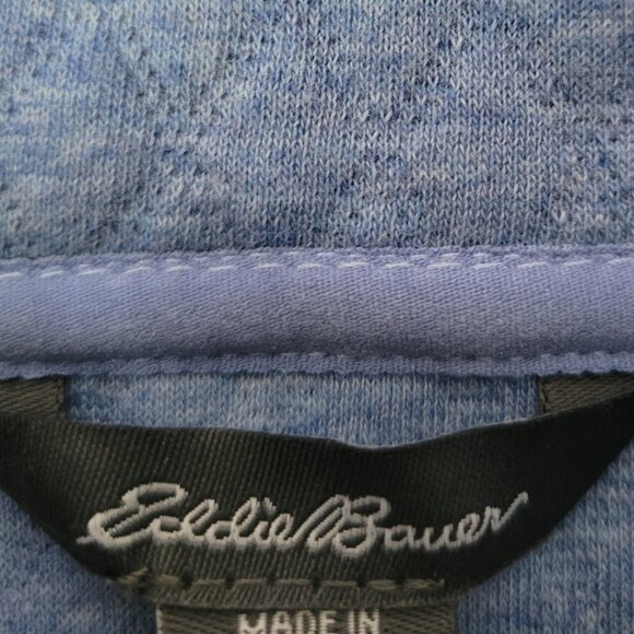 Eddie Bauer Blue Sweater Women's Quilted 1/2 Zip Heathered Pullover NWT - Picture 5 of 8